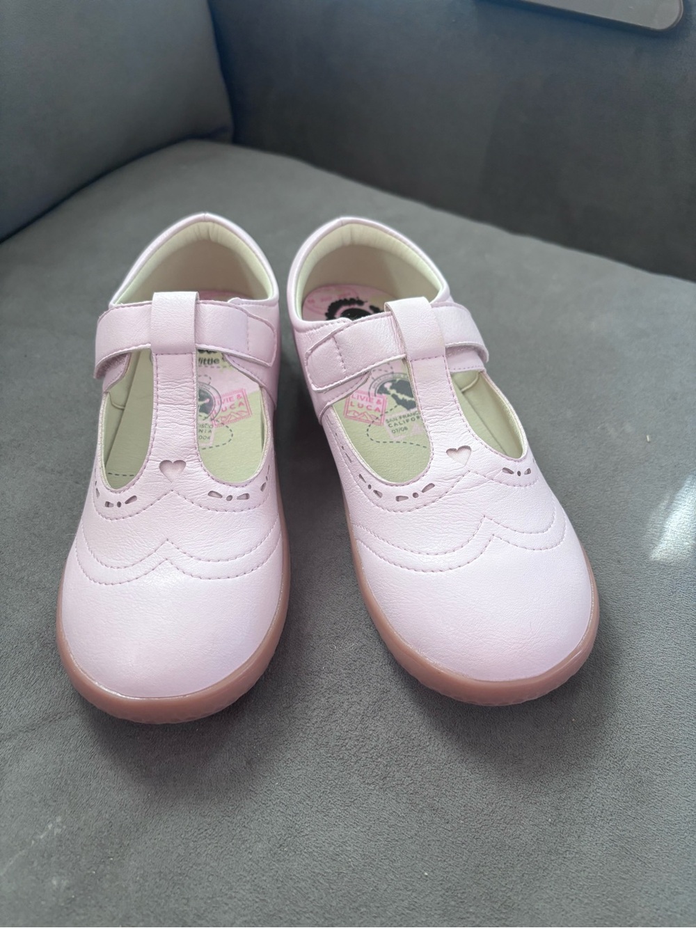 Livie & Luca Girls' Ballet Pink “Amica” T-strap Mary Jane School Shoes - Picture 4 of 7
